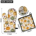 thumbnail image 6 of Fall Pumpkins Leaves Pattern Kitchen Oven Mitt and Pot Holder Sets 2 Pcs for Baking, Cooking and Grilling, Heat Resistant Up To 392 °F, 6 of 7