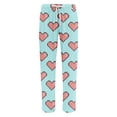 thumbnail image 4 of Men's Fashion Mosaic Heart Print Pajama Pants, Drawstring Elastic Waist Lounge Trousers for Valentine's Day Gift and Home,Cyan,L, 4 of 5