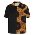 thumbnail image 4 of snilers Big and Tall Linen Shirts for Men Breathable Button Down Collared Casual Tops Summer Beach Hawaii Leopard Print Short Sleeve Blouses, 4 of 5