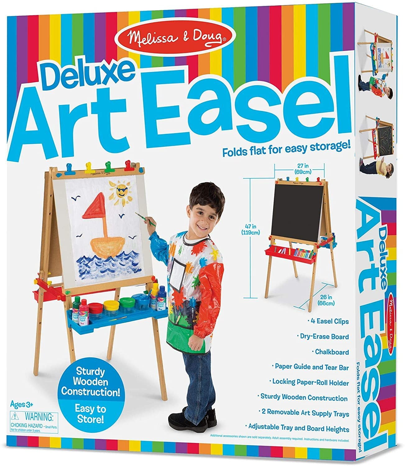 Melissa and Doug Melissa & Doug Deluxe Standing Art Easel - Dry-Erase  Board, Chalkboard, Paper Roller - Macy's