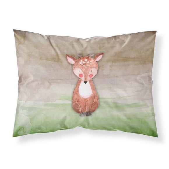 Carolines Treasures BB7442PILLOWCASE Baby Deer Watercolor Fabric Standard Pillowcase