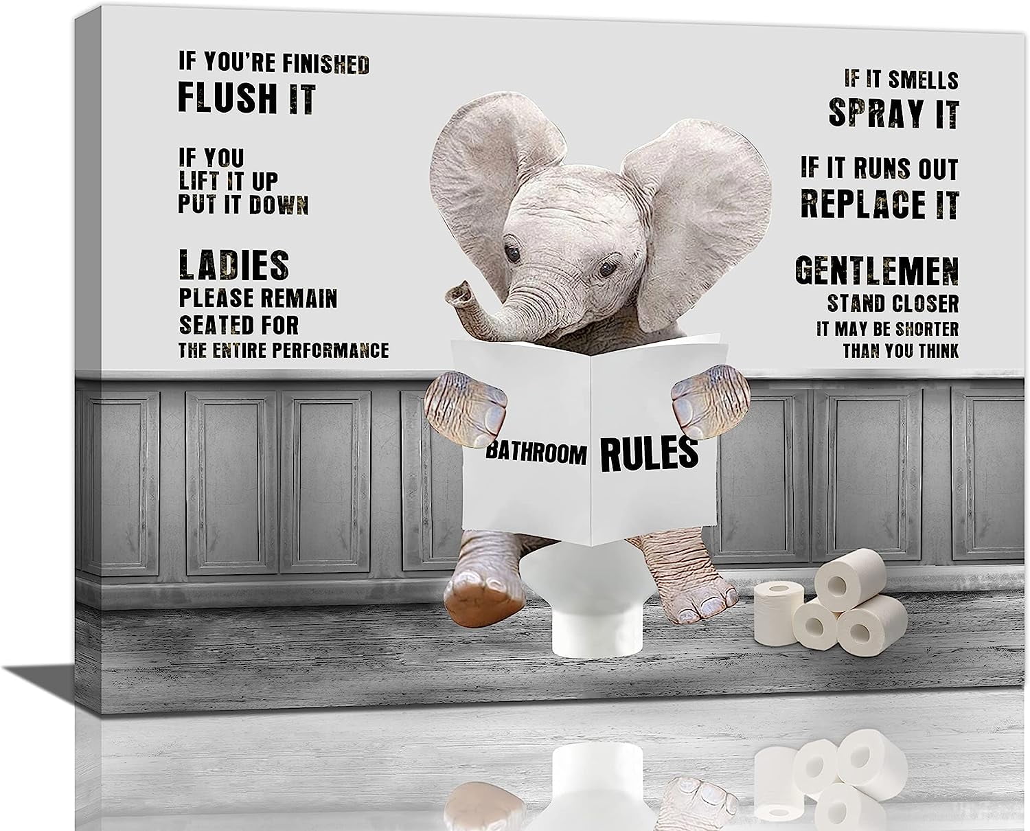 Elephant Bathroom Wall Art Funny Elephant in Toilet Bathroom Pictures