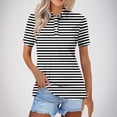 thumbnail image 2 of Blusas para las Mujeres Impresión Casual Manga Corta Turndown Collar Botón Superior, Tops Cortos para las Mujeres, 2 of 5
