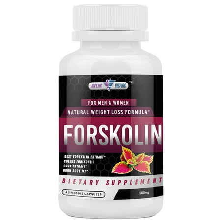 Weight Pills For Women & Men Forskolin Extract - 500mg - Promotes Weight Loss for Men and Women - Diet Pills - Burn Body Fat - Appetite Suppressant, Carb Blocker and Metabolism Booster - 60 Veggie Capsules ()