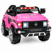 Best Choice Products 12V Kids Remote Control Truck SUV Ride On Car w/ 2 Speeds, LED Lights, MP3, Parent Control - Pink