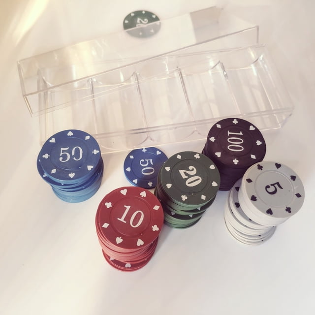 Fichas en caja de 4G, puntos, fichas de póquer, monedas de enseñanza, sala de ajedrez y cartas, material ABS, 100 piezas de fichas mixtas