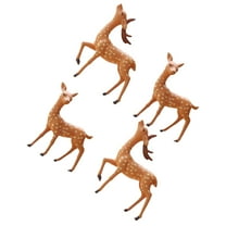 Worgeous 4Pcs Deer Figurines Light Brown Miniature Animal Adornment For Home Decoration Statue