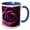 Blue/White, variant on 3drose, Image of Macro Plum Color Rose with All Its Layers, 11oz Two-tone Yellow Mug