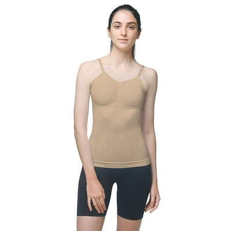 Hamky Bras for Women Seamless Bras Women s Shaper Tummys Padded Bra Camisole Cami Compression Tank Top Body Shaper Push Up Bra Wireless Bras Khaki S