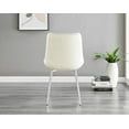 thumbnail image 5 of Furniturebox UK Pesaro Modern Adult Velvet Cream and Silver Dining Side Chairs, Set of 2, 5 of 6