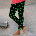 thumbnail image 2 of Hueook St. Patrick's Leggings for Women Pants Trendy Ladies' St. Patrick's Day Printed Casual Yoga Pants Long Pants Green S, 2 of 8