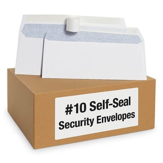 1InTheOffice #10 Right Window Security-Tint Gummed Envelopes - 500/Box, For Business Mail