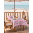 thumbnail image 2 of Outdoor Tablecloth with Umbrella Hole for Patio/Picnic/Party/Camping, Pink Coastal Waterproof Table Cloth Rectangle Table Cover Washable, Summer Ocean Waves Ombre Sea Starfish (54"x 80"), 2 of 8