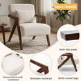 thumbnail image 3 of Leumius Mid-Century Modern Accent Chair,Upholstered Chenille Fabric with Pillow and Solid Wood Frame for Bedroom, Living Room, Balcony, Reading Room,Beige, 3 of 8