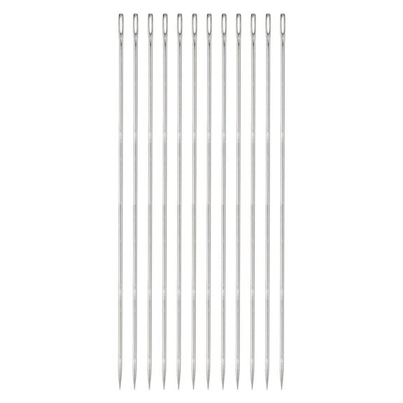 Uxcell 10 Inch Upholstery Needles Stainless Steel Large Eye Stitching Needles 12 Pack