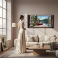 thumbnail image 5 of Lake Boat Window Canvas Wall Art - Nature Scenery Coastal Pictures Landscape Canvas Prints, Horizontal Modern Painting Artwork for Living Room Bedroom, 5 of 7