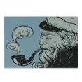 thumbnail image 1 of Vintage Nautical Tattoo Cutting Board, Grunge Old Seaman Smoking Pipe, Decorative Tempered Glass Cutting and Serving Board, in 3 Sizes, by Ambesonne, 1 of 2