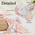 thumbnail image 6 of Red Orange Coastal Body Pillow Cover, Pillowcase Protectors with Zipper, Breathable Decorative Throw Pillow Case Cover, Sea Turtle Nautical Coral Summer Beach Pillow Shams for Couch Sofa 24x36Inch, 6 of 8