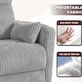 thumbnail image 6 of Vineego 360°Swivel Rocker Recliner Chair Armrest-Style Massage Recliner with Comfy High Back for Living Room,Corduroy Gray, 6 of 7