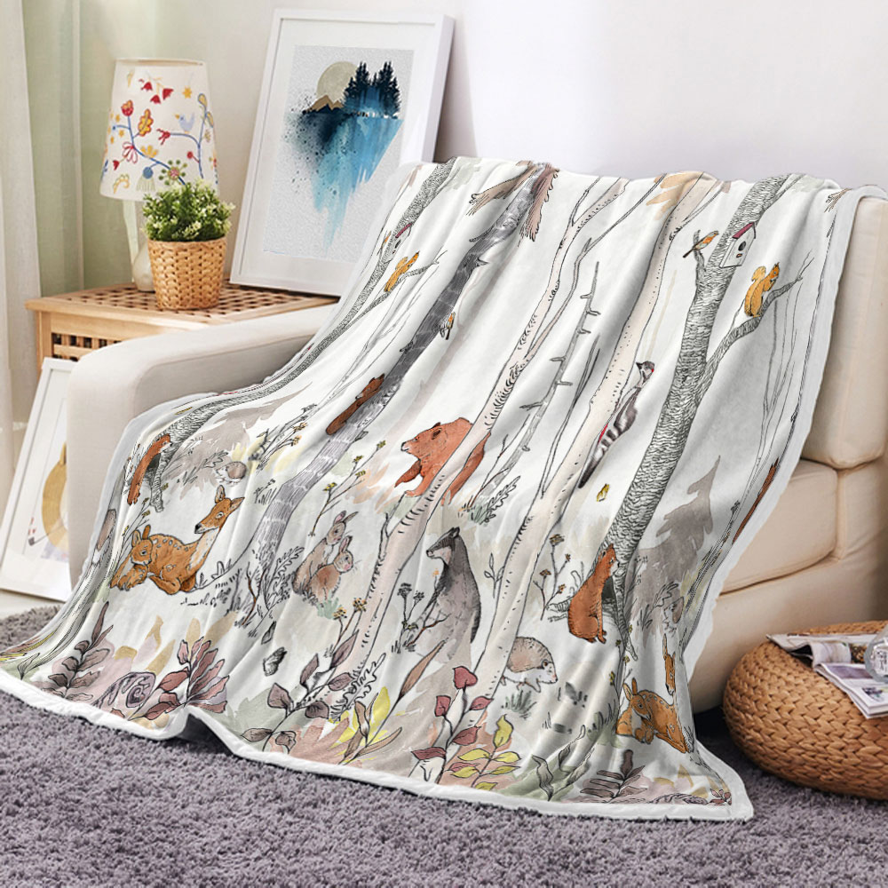 Rustic Cabin Throw Blanket, Wildlife Animal Moose Lodge Throw Flannel