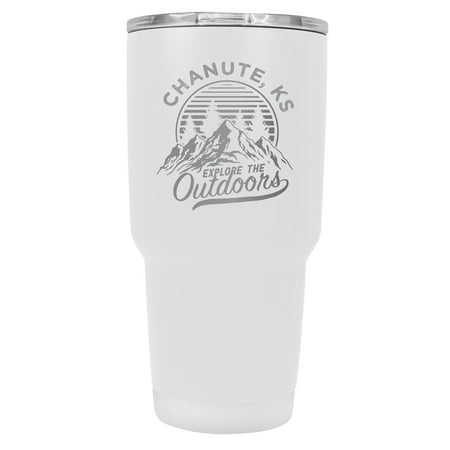 

Chanute Kansas Souvenir Laser Engraved 24 oz Insulated Stainless Steel Tumbler White White.