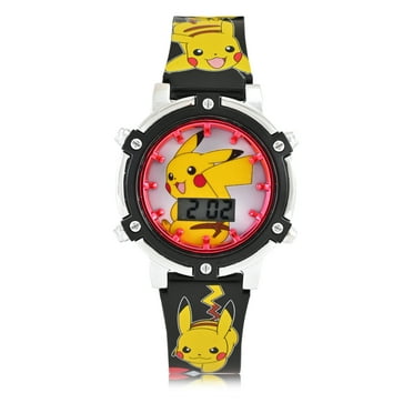Pokemon Unisex Childrens LCD Wristwatch with Flashing Light Dial and Printed Strap (POK4417WM)