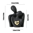 thumbnail image 3 of wtgtog Golden Heart Abstract Ceramic Ornaments, Couple Cuddle Design Male Female Figures, Decorative Statue for Home, Bookshelf Desk Coffee Table Decor, Valentine's Day Gift, Love Emblem, 3 of 6