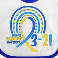 thumbnail image 4 of Inktastic 3-21 World Down Syndrome Day Blue and Yellow Rainbow Ribbon Boys or Girls Baby Bib, 4 of 4