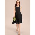 thumbnail image 2 of Drtj 2-14T Kids Junior Bridesmaid Wedding Dress A-line Scoop Knee-Length Chiffon Flower Girl Dresses, 2 of 6