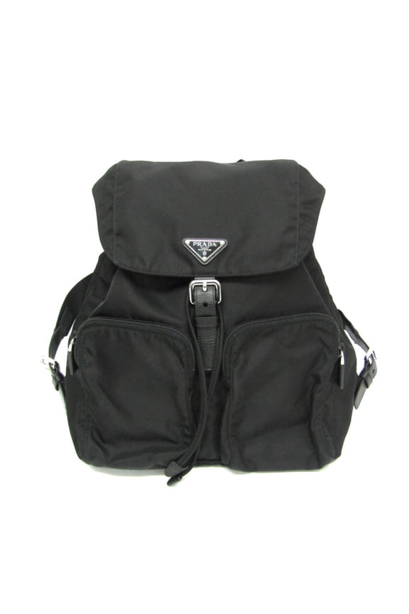 Pre-Owned Prada TESSUTO Men,Women Nylon,Leather Backpack Black (Good)
