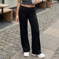 thumbnail image 6 of Women's High Waist Wide Leg Yoga Pants with Rhinestone Fold Over Waistband, Stretch Flared Lounge Trousers, Casual Palazzo Pants for Work & Daily Wear Black L, 6 of 8