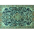 thumbnail image 1 of Ahgly Company Indoor Rectangle Medallion Turquoise Blue Traditional Area Rugs, 5' x 7', 1 of 4