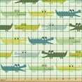 thumbnail image 2 of Ambesonne Animal Fabric by the Yard Upholstery, Crocodile Funny Faces, 1 Yard, Yellow Green Teal, 2 of 5