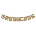 thumbnail image 4 of LABSERRON 1Pack Rectangular Flags Burlap Banner for 40th Birthday Party Decoration Supplies Khaki 6.7 x 5.1 x 0.04in, 4 of 8