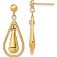thumbnail image 1 of 14K Yellow Gold Polished Dangle Post Earrings (28 X 12) Made In Indonesia tl1164, 1 of 5