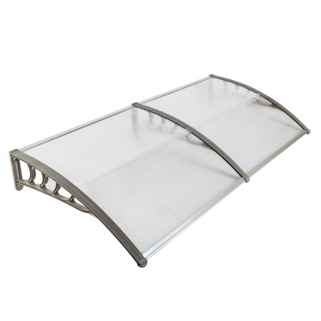 200 x 96 Household Application Door & Window Awnings Canopy Silver & Gray Bracket