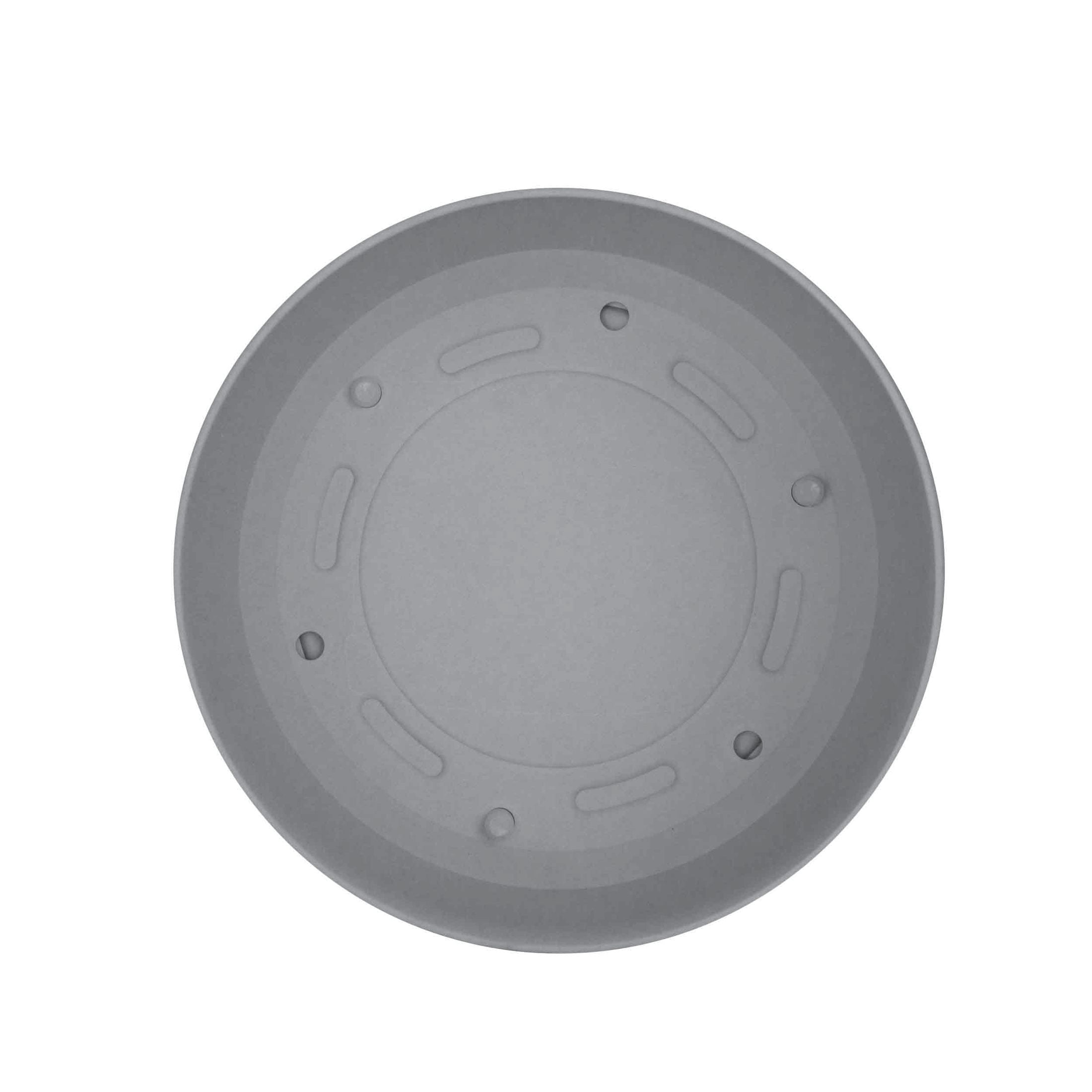 Bloem Mathers 12" Cement Round Modern Resin Garden Planter Pot with Drainage Holes and Removable Saucer Tray Included