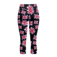 thumbnail image 5 of SCRAWLGOD Union Flag Black Capri Leggings for Women - Lightweight High Waisted Capris Tummy Control Yoga Pants with Pockets Breathable Workout Cycling Cropped Tights, XS, 5 of 7