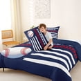 thumbnail image 4 of Erosebridal Kids Baseball Full Size Comforter Sets,Boys Ball Games Bedding Sets For Sport Gamer,Reversible navy blue,3pcs, 4 of 7