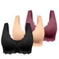thumbnail image 1 of WZXFASHION Womens No Ring French Womens Front Close Bra T Back Plus Size Unlined Bra For Large Bust Bra R XL, 1 of 9