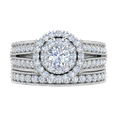 thumbnail image 3 of 1 1/2 Carat Diamond Bridal Ring Band Set in 14K White Gold (Ring Size 7.75), 3 of 4