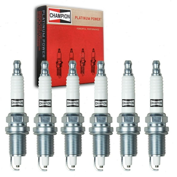 6 pc Champion Platinum Spark Plugs compatible with Dodge Grand Caravan 4.0L V6 2008-2010