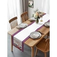 thumbnail image 3 of 4th of July Watercolor Truck Heart Flower Table Runner-36 Inch Long American Red Blue Flag Table Runners Linen Burlap Tablerunner for Kitchen Dining Room Holiday Party, 3 of 9