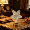 thumbnail image 5 of Battery Powered LED Night Light Decorative Table Lamp, Diamond-Cut Crystal Style with Gold Base, Portable Bedside Light for Bedroom, Party, Kids, 5 of 5