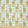thumbnail image 2 of Ambesonne Giraffe Fabric by the Yard Microfiber, African Animals Grasses, 5 Yards, Pastel Brown and Fern Green, 2 of 2