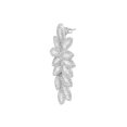 thumbnail image 5 of 4.84Cttw Baguette & Round Diamond Leaf Statement Drop Earrings 18K White Gold, 5 of 6