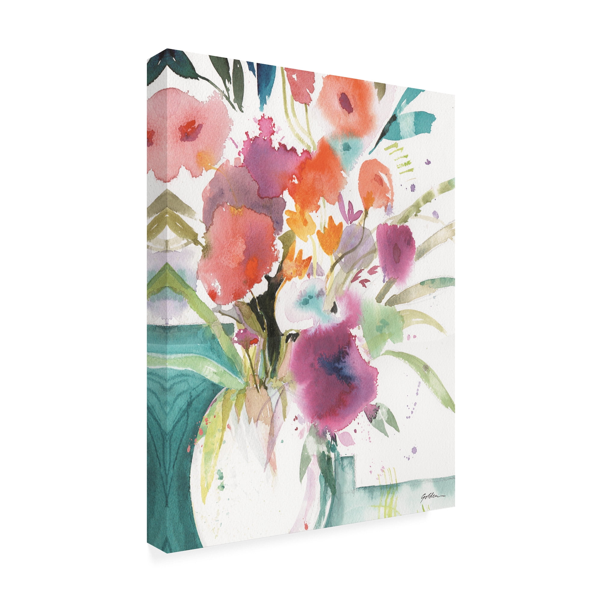 Trademark Fine Art 'Bright Flowers 5' Canvas Art by Sheila Golden