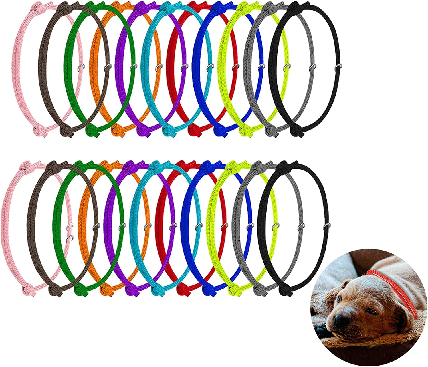 24pcs Puppy Id Collars, Puppy Bands Collars Whelping Collars for