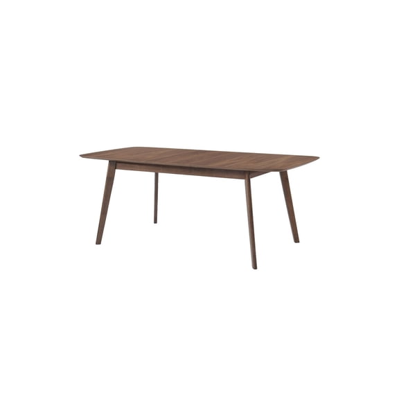 Rectanglular Wooden Dining Table With Round Corners, Walnut Brown
