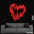thumbnail image 3 of Craftnamesign Heart Fire Neon Sign, Bedroom Decor, Heart Fire LED Sign, 3 of 4